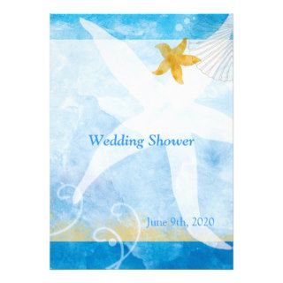 Starfish + Sea Shell Summer Wedding Couples Shower Invitation