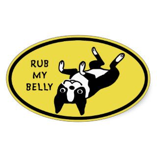 Boston Terrier Rub My Belly Sticker