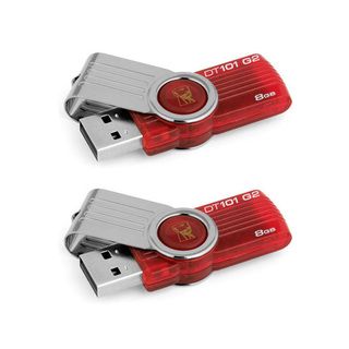 Kingston DataTraveler 101 G2 8 GB USB 2.0 Flash Drive   Red   2 Pack Kingston USB Flash Drives