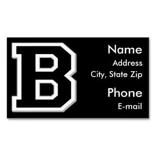 Spell it Out Initial Letter B Black Business Cards