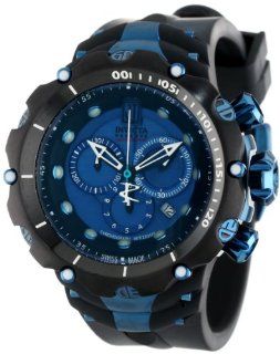 Invicta Men's 14417 Jason Taylor Reserve Chronograph Blue Dial Black Polyurethane Watch at  Men's Watch store.