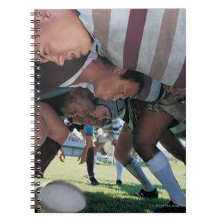 Rugby Union Players in a Scrum Spiral Note Book