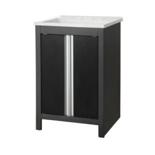 Foremost Rockford 24 in. W x 22 in. D Laundry Vanity in Iron Gray with Acrylic top in White DISCONTINUED ROIGLC2421