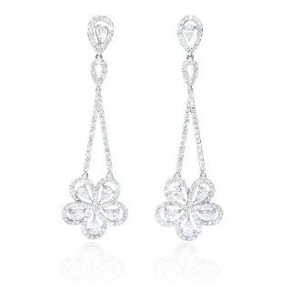 Diamond 18k White Gold Dangle Earrings Jewelry
