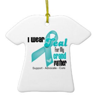 I Wear Teal Ribbon For My Grandfather Christmas Tree Ornament