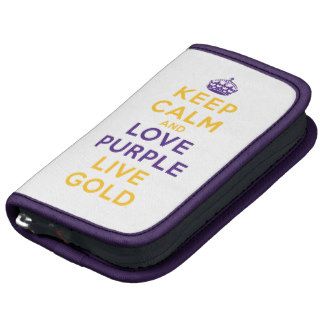 Keep Calm and Love Purple Live Gold Folio Planners