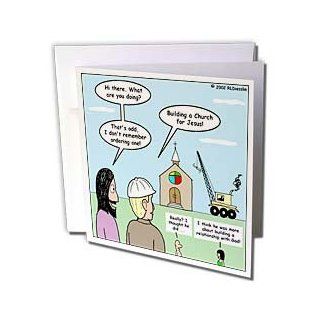 gc_2589_2 Rich Diesslins Funny Theology Cartoons   Modernism   Building a Church for Jesus   Greeting Cards 12 Greeting Cards with envelopes 