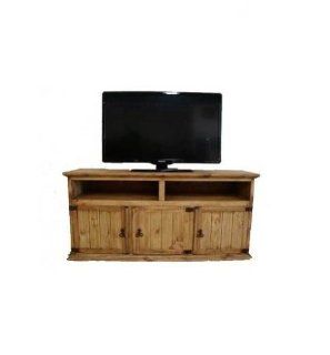 Western Rustic 60" 3 Door TV Stand Real Wood Flat Screen Console   Television Stands