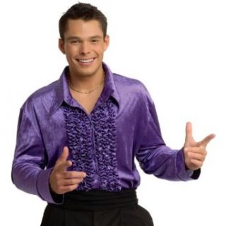Adult Purple Velvet Disco Shirt Clothing