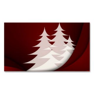 Holiday Christmas Tree Abstract Design Red White Business Card Template
