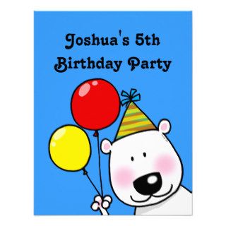 5th birthday party personalized custom announcements