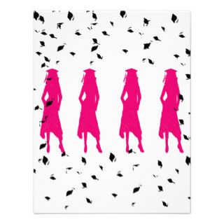 Pink Silhouettes Graduation Party Invitations