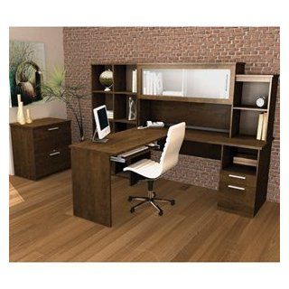 Sutton 3 Pc Office Suite Desk with Hutch, Tall Storage Unit, Lateral File   Home Office Furniture Sets