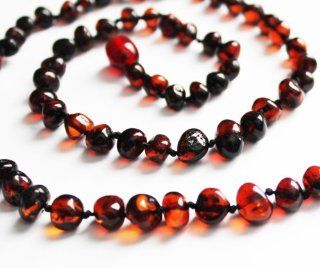 *SAFETY KNOTTED*Amber Heals   Amber Child Teething Necklace   Baroque Ruby   FREE and FAST SHIPPING ON ALL AMBER HEALS JEWELRY   gift wrapping available   FREE and FAST SHIPPING     Baby Teether Toys  Baby