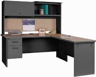 Steel L Shaped Desk with Hutch GFA011   Home Office Desks