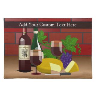 Wine Cheese Table Scene Place Mat