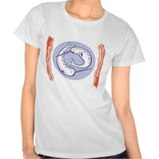 narwhal whale and bacon tee shirt