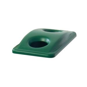Rubbermaid Commercial Products 15 7/8 and 23 gal. Bottle/Can Recycling Top for Green Slim Jim Containers FG 2692 88 GRN