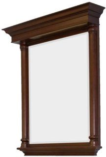 American Imaginations 23 36 Inch by 42 Inch Rectangle Wood Framed Mirror with Shelf, Dark Cherry Finish   Shelving Hardware  