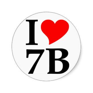 I love 7B Round Sticker