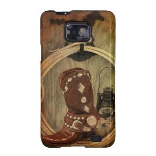 old country western cowboy boot and rope samsung galaxy SII cases