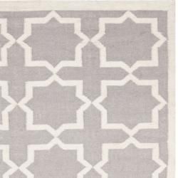 Safavieh Handwoven Moroccan Dhurrie Transitional Gray/ Ivory Wool Rug (10' x 14') Safavieh 7x9   10x14 Rugs