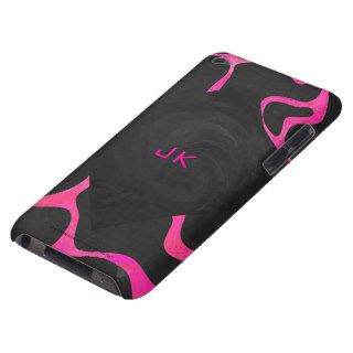 Giraffe Hot Pink and Black Print iPod Touch Cases
