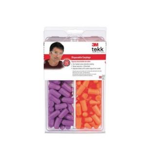 3M Tekk Protection Multi Color Disposable Earplugs (80 Pack) 92800 80025T