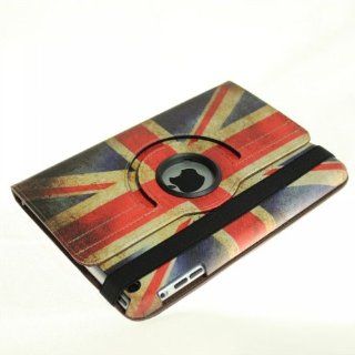 DE Retro Old Classic Style UK United Kingdom Union Jack Flag Rotating PU Leather Holster With Credit Card Slot Stand Case Cover Shell for Apple iPad 2/3/4 Cell Phones & Accessories