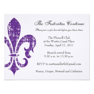 Wedding Information Card  New Orleans  Purple