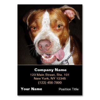 Silly Pitbull Portrait Business Cards