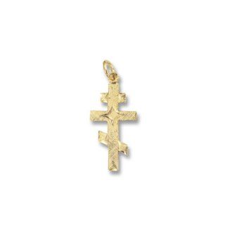 24Kt Gold over Sterling Silver Saint Andrew Cross 7/8 inch 22 MM Jewelry