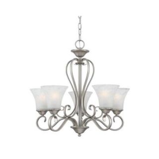 Filament Design 5 Light 9.25 in. Antique Nickel Chandelier with Frosted Glass Shade CLI GH8128930