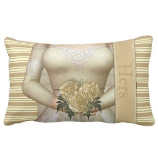 The Bride "Hers" (ivory) Wedding Pillow