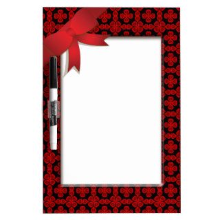 Faux Red Frame and Ribbon Dry Erase Board