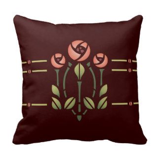 Glasgow Rose Stencil  Choose your background Throw Pillow