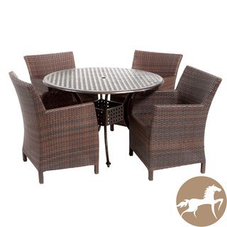 Christopher Knight Home Dawn Circular Outdoor Cast and Wicker 5 piece Set Christopher Knight Home Dining Sets