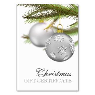 Christmas gift certificate business card template
