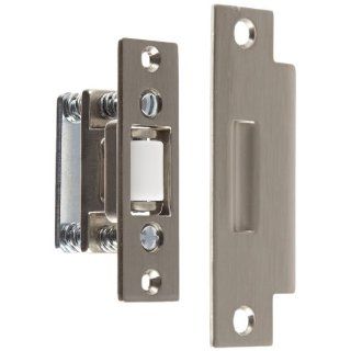 Rockwood 591.15 Brass Roller Latch with ASA Strike, 1" Width x 3 3/8" Length, 1 1/4" Strike Width x 4 7/8" Strike Length, Satin Nickel Plated Clear Coated Finish Hardware Latches