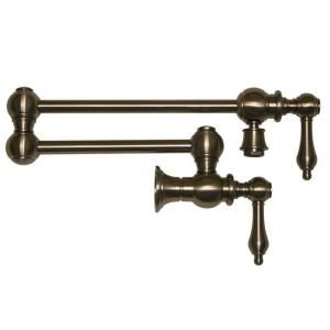 Whitehaus Vintage III Wall Mounted Potfiller with Lever Handle in Brushed Nickel WHKPFLV3 9550 BN