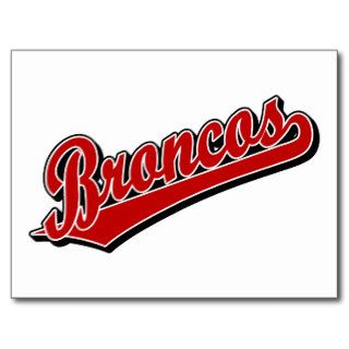 Broncos in Red Postcard