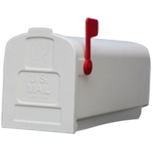 Gibraltar Mailboxes Deluxe Polybox Post Mount Mailbox in White PL10W0201