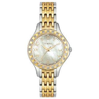 Timex Women's T2M574 Diamond Accented Two Tone Stainless Steel Bracelet Watch Timex Watches