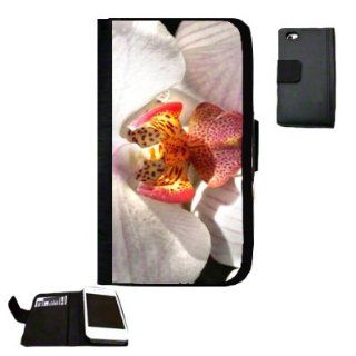 White Orchid Fabric iPhone 4 Wallet Case Great unique Gift Idea Cell Phones & Accessories