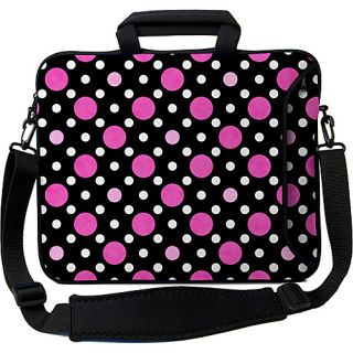 17 Executive Laptop Sleeve Polka Dots Back with Pink & White