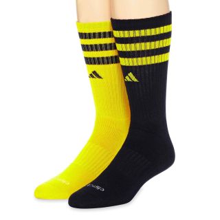 Adidas 2 pk. Team Crew Socks, Yellow, Mens