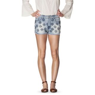 Mossimo Supply Co. Juniors High Rise 2 Denim Short   Daisy Embroidered 13