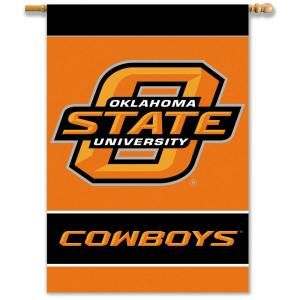 BSI Products NCAA 28 in. x 40 in. Oklahoma State 2 Sided Banner with Pole Sleeve 96147