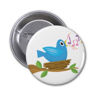 Bird   Singing Happy Song Bird Pinback Button