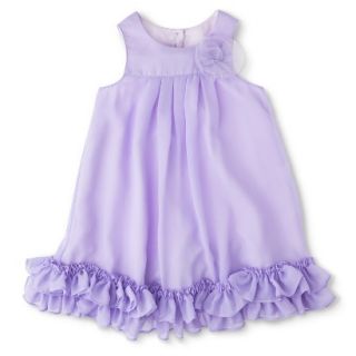 Cherokee Infant Toddler Girls Sleeveless Ruffle Bottom Empire Dress   Lilac 4T